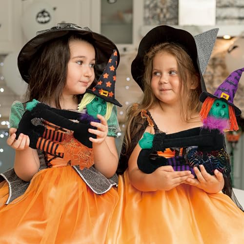 Halloween Witch Tree Topper - Black & Orange Plush Decor for Fall & Halloween - Variation of Halloween