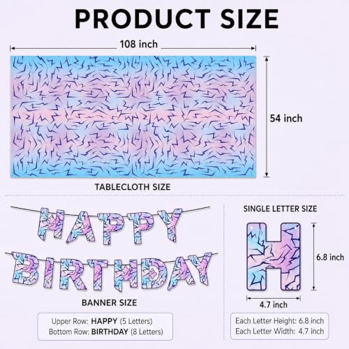 Kpop Birthday Party Decorations Set with Banner and Tablecloth - Lightning Theme