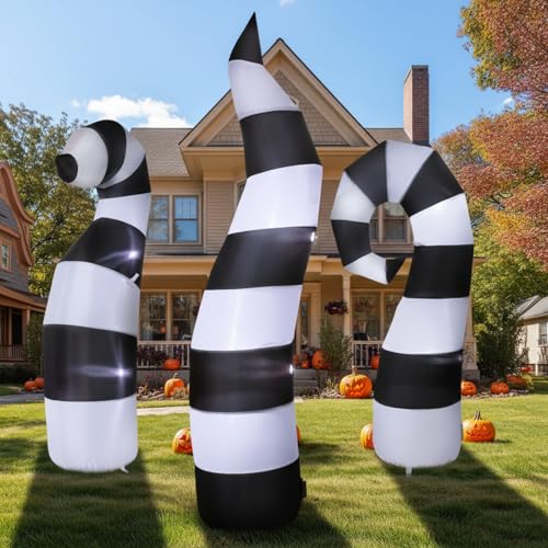 Halloween Inflatable Worm Decor with Built-in LED Lights - 3 Pack, 4.5-6 Feet