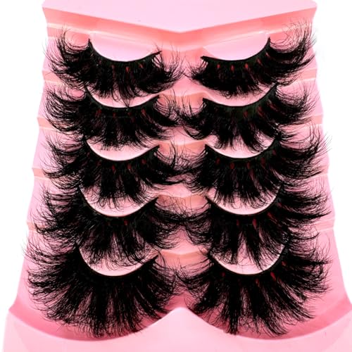 False Eyelashes 5 Pairs Fluffy Natural Dramatic Faux Mink Makeup Tools - Variation YA01