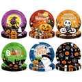 Halloween Paper Plates 9 Inch 60 Pack - Trick or Treat Boo Pumpkin Black Cat Spider