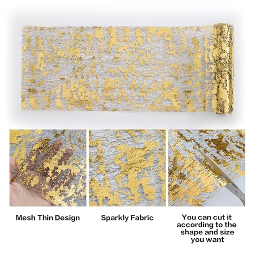 Black Gold Metallic Table Runner Set - 6 Pieces, 11 x 108 Inches Variation of THIS listing