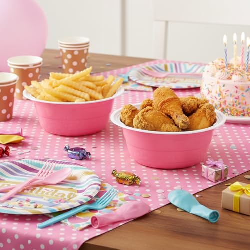 Disposable Plastic Bowls 23oz Bulk Light Pink for Parties and Events - 50 Pcs