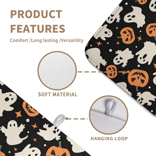 Halloween Dish Drying Mat Ghost Pumpkin 18x24 Inch Absorbent Microfiber Reversible