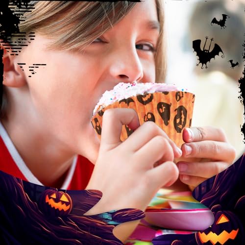 Halloween Pack of 600 Cupcake Liners - Disposables with 12 Styles for Party & Baking