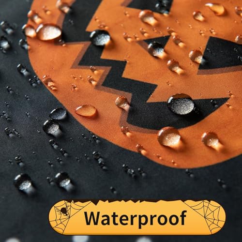 Rectangular Halloween Tablecloth 60x84 Inch Waterproof Pumpkin & Spider Web Design - Washable Party Decor