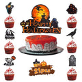 Halloween Cupcake Toppers 21-Pack Castle Tombstone Ghost Cake Decorations