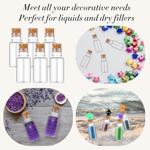 Mini Plastic Potion Bottles with Corks and Funnels - Cylinder Variation