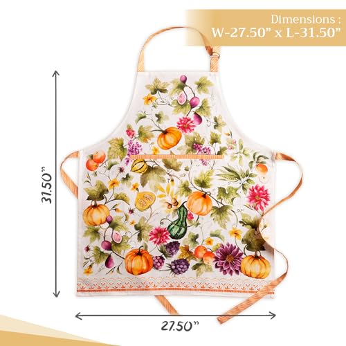 Maison d'Hermine Women's Aprons with Pocket - Pumpkin Garden Variation