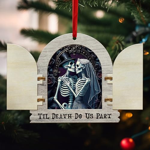 Gothic Skeleton Couple Door Ornament - Til Death Do Us Part Variation 01