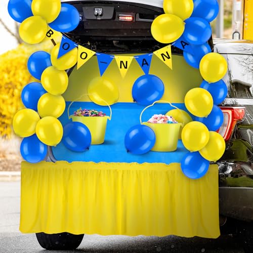 Halloween Car Decorations Kit for Trunk or Treat - 56 Pieces, Blue and Yellow Theme