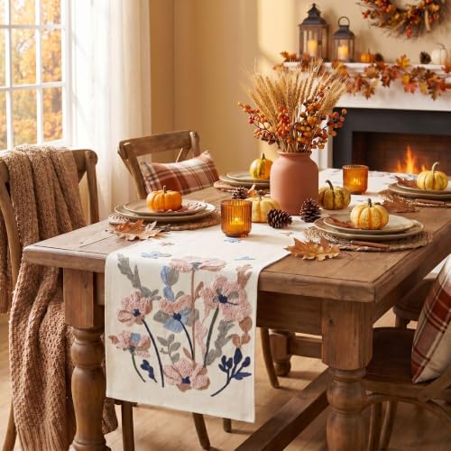 3D Chain Embroidery Table Runner 13x72 Inch - Durable Home Decor