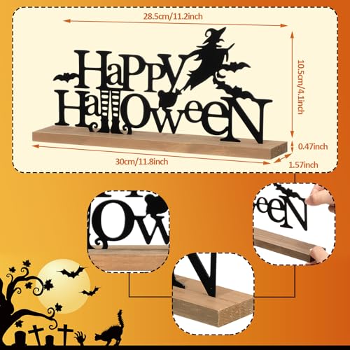 Happy Halloween Metal Sign - Rustic Indoor Halloween Table Decor