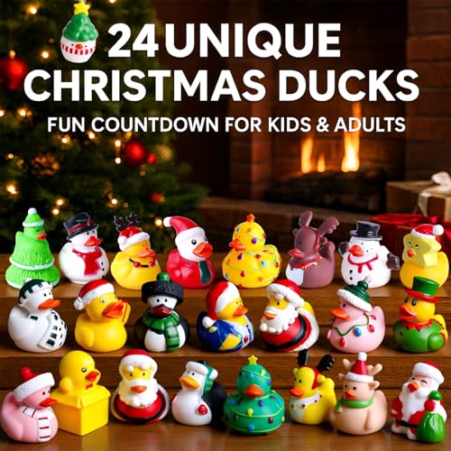 Intever Advent Calendar Christmas 2026 - 24 Days of Surprise Rubber Ducks - Holiday Countdown