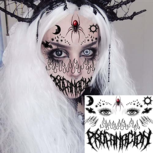 Halloween Face Tattoos Set - 4 Sheets Scary Makeup & Wound Stickers - Variation of THIS listing