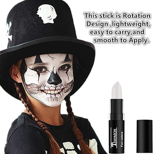 Clown White Black Green Face Makeup Sticks - Waterproof SFX & Halloween Set - Variation: White+Black+Green