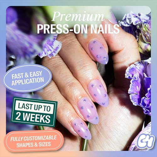 Press-On Nails Kit with 30 Fifi La Fleur Almond Tips - Reusable & Long Lasting