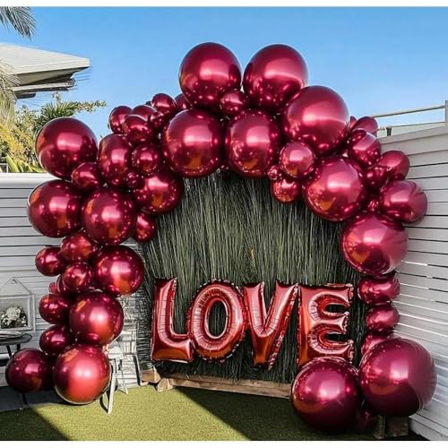 Burgundy Double Stuffed Balloon Garland Kit - Wedding & Party Decorations