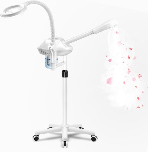 Skiennix Professional Facial Steamer - 2-in-1 Ozone Face Steamer with 5X Magnifying Lamp | Home & Spa Use