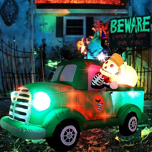 Halloween Inflatable Ghost Car Decoration with LED Lights - 7.5FT, Mixed Variations