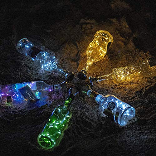 Solar Wine Bottle Lights with Cork - Warm White 8 Pack Fairy String Lights