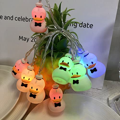 Battery Powered Animal Shape String Lights 1.65m 10 LEDs Duck Night Light for Holiday Decor