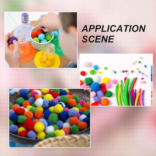 Mini Fuzzy Pom Poms 1 Inch 25mm - Yellow Series, 108 Pcs for Crafts & Decorations