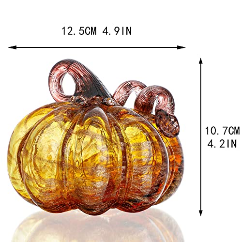 Handcrafted Crystal Pumpkin Paperweight Halloween Thanksgiving Decor