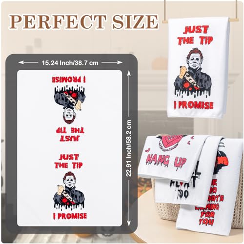 Horror Movie Character Kitchen Dish Towels Set - 4 Pack Halloween Gifts