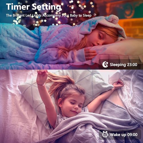 50ft RGB LED Light Strips for Bedroom Music Sync - Easy Install, App & IR Remote