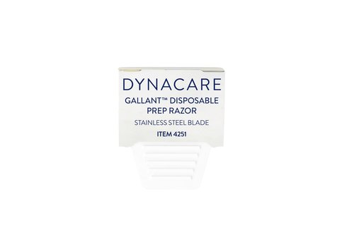 Dynarex Gallant Disposable Prep Razors, Used before ECG and other Procedures, Disposable Razors with Open Design, Ergonomic Surgical Prep Razors, 1 Box of 50 Razors