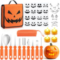 Halloween Pumpkin Carving Kit with 41 Tools & Stencils for Jack-o'-Lanterns