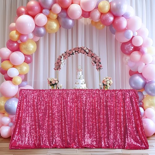 Hot Pink Sequin Tablecloth 90x156 Inch Rectangle Sparkly Fabric for Weddings & Parties - Variation of THIS listing
