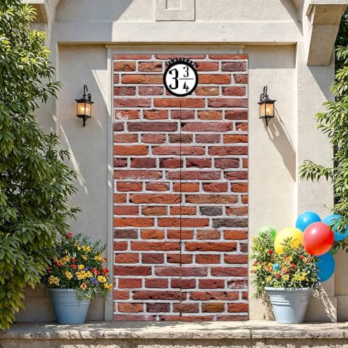 Halloween Wizard Door Banner Set - 3-Piece Brick Wall & Sign Decorations