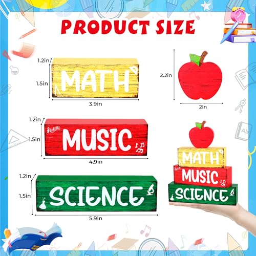 Back to School Wooden Tiered Tray Decor Set - Math Music Science Variation