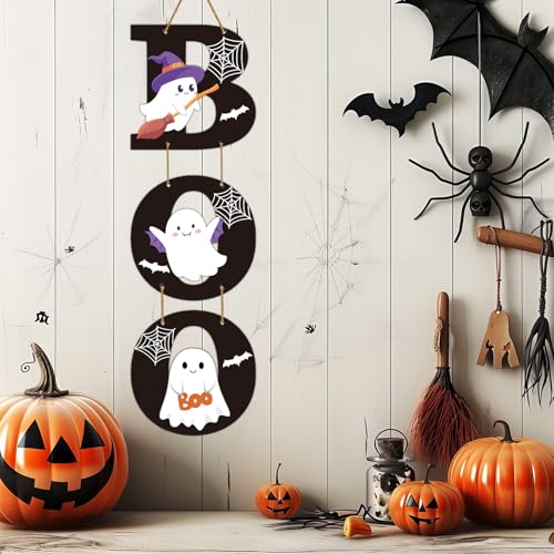 Halloween Door Decorations Ghost Boo Sign Wall Hanging Festive Decor
