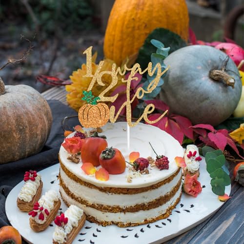 Fall Pumpkin Cake Topper for 6-Month Milestone - Autumn Celebration Decor