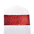 25PCS Red High Elastic Sequin Chair Sashes Bling Bling Party Decoration