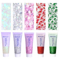 Chunky Face & Body Glitter Gel Set - Multi-Color Sequin Makeup for Festivals & Performances - White, Silver, Pink, Red, Green