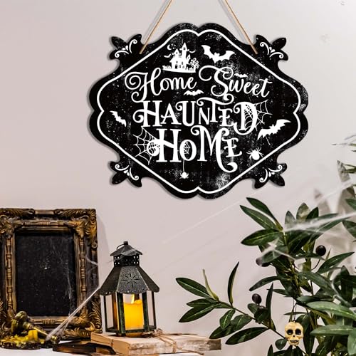 Black Halloween Wall Sign - Cute Indoor Halloween Decor for Door & Wall - 8x10 Inches
