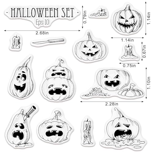 Halloween Words Clear Stamp Set for Card Making and Scrapbooking - Nk-051