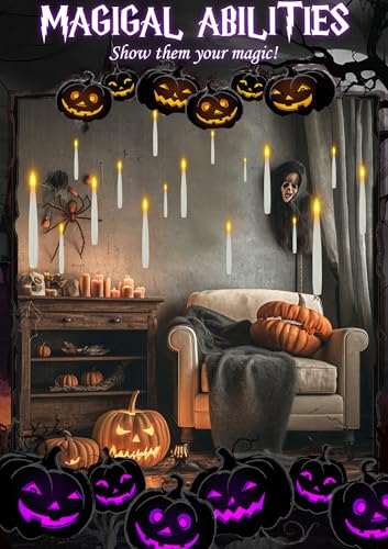 10 White Floating Candles with Wand & AAA Batteries Halloween Decor - Variation of THIS Listing