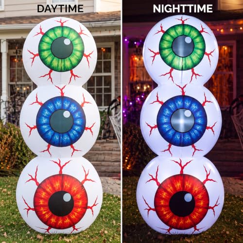 5 ft Halloween Inflatable Eyeball with LED Lights Outdoor Decorations