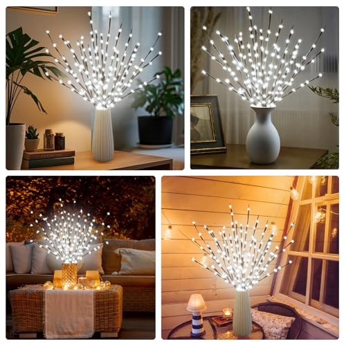 6 Pack LED Branch Light Set - White Light Battery Operated Willow Twigs, 30 Inch Decor