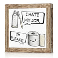 Funny Farmhouse Wooden Bathroom Sign - Rustic Toilet Decor with Variation 005