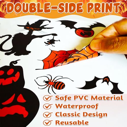 Halloween Window Clings - Ghosts Pumpkins Zombies Decor Set - Variation of THIS listing