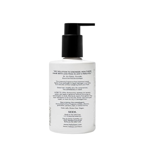 SEEN Frizz + Repair Treatment Mask - Fragrance-Free Formula for Stronger, Smoother Hair - Ideal for Sensitive Skin