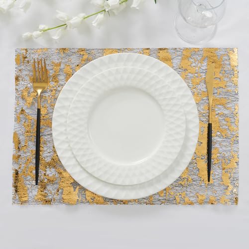 Black Gold Metallic Table Runner Set - 6 Pieces, 11 x 108 Inches Variation of THIS listing
