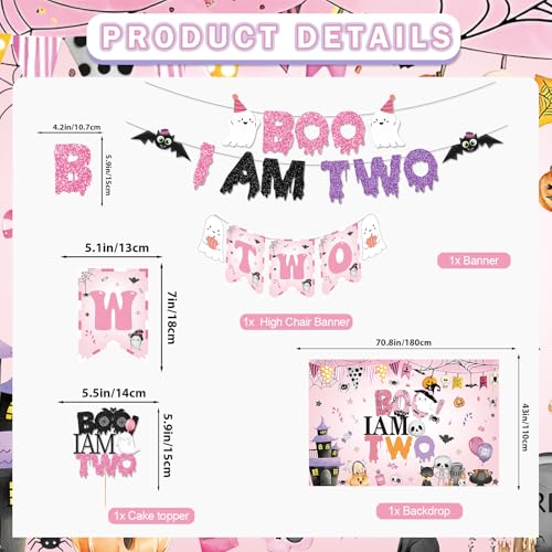 Halloween 2nd Birthday Decorations for Girl - Boo Im Two Party Set