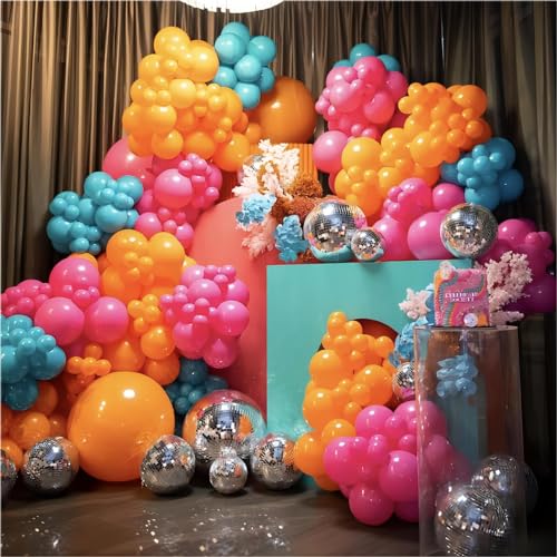 Orange Balloon Garland Arch Kit - 150pcs 4 Sizes for Party & Celebration - Variation: Orange